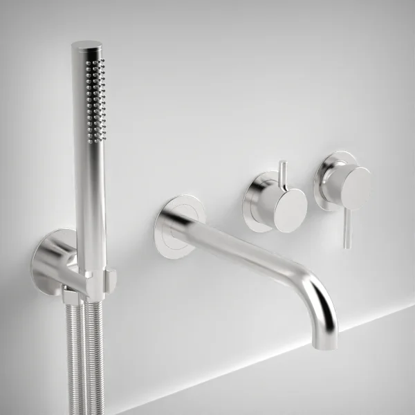 Ava Trend Thermostatic 4 Hole Wall Mounted Bath Shower Mixer 3.0 - Polished Stainless Steel