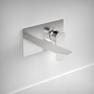 Ava Purity 2 Hole Wall Mounted Basin Mixer With Backplate 3.0 - Polished Stainless Steel