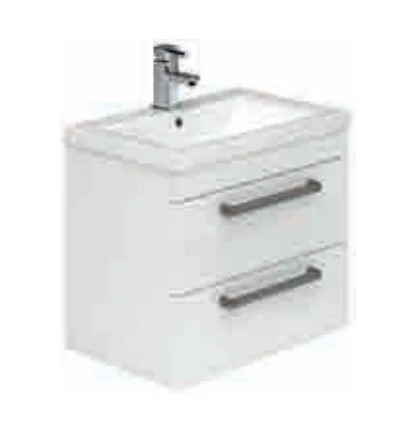 Cubico Nala 800mm Wall Hung 2 Drawer Vanity Unit Gloss White