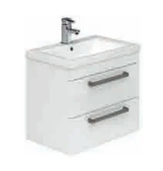 Cubico Nala 800mm Wall Hung 2 Drawer Vanity Unit Gloss White product image - Image 1