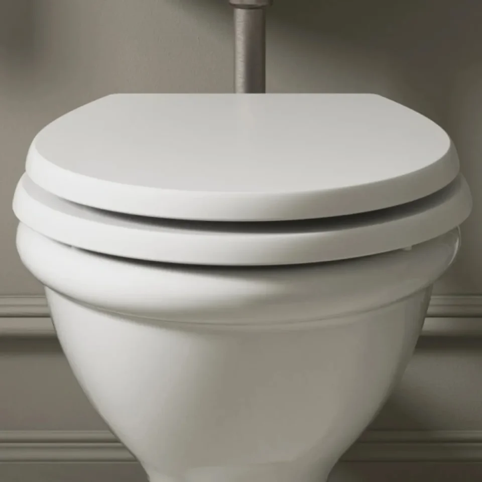 Burlington Guild Soft Close Toilet Seat Varley White detail view - Image 3