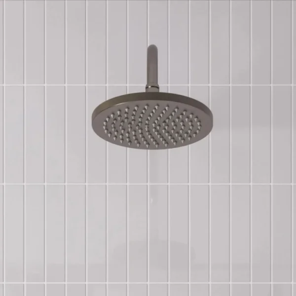 Burlington Guild Square Thermostatic Two Outlet Concealed Divertor Shower Valve Fixed Shower Arm & Head, Rail, Hose, Handset And Outlet Elbow Brushed Nickel