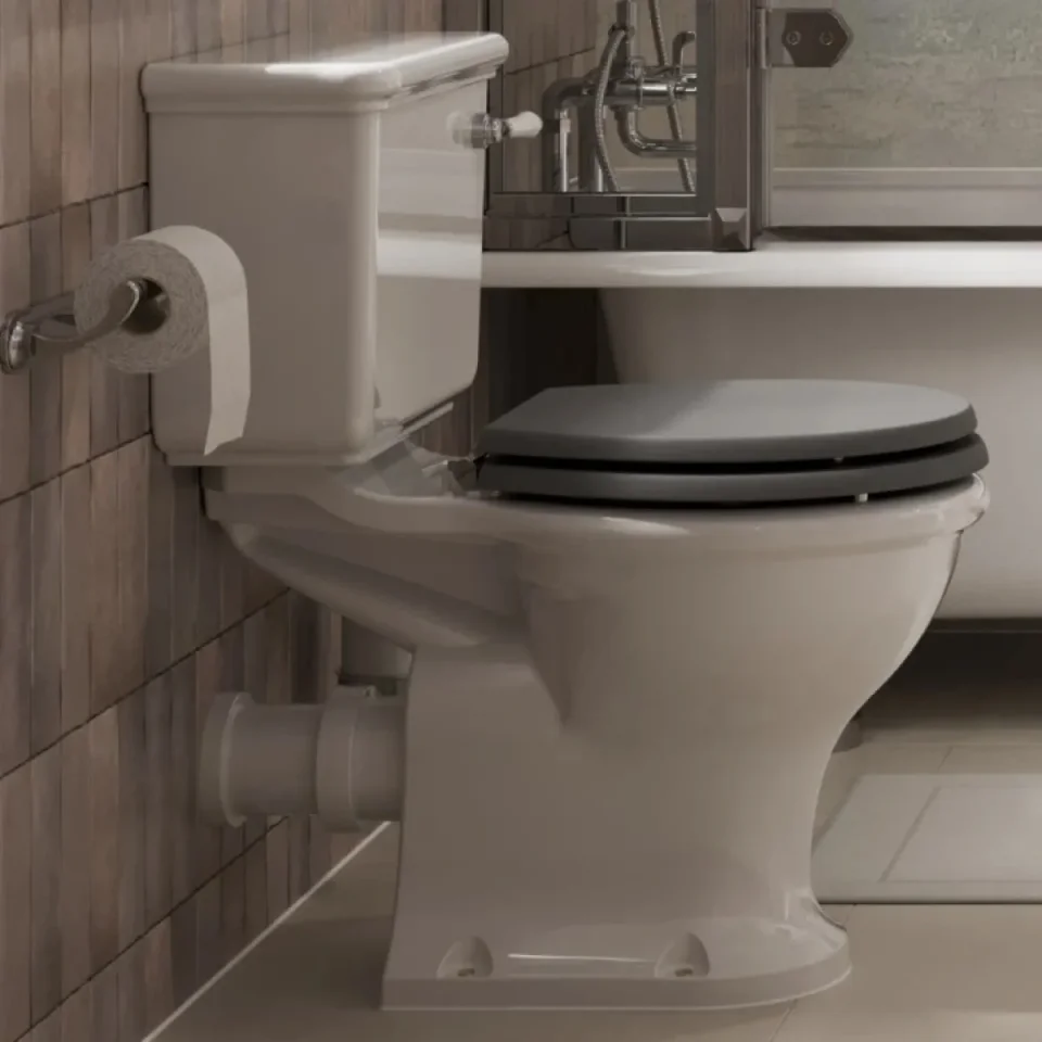 Burlington Guild Closed Coupled Pan White detail view - Image 6