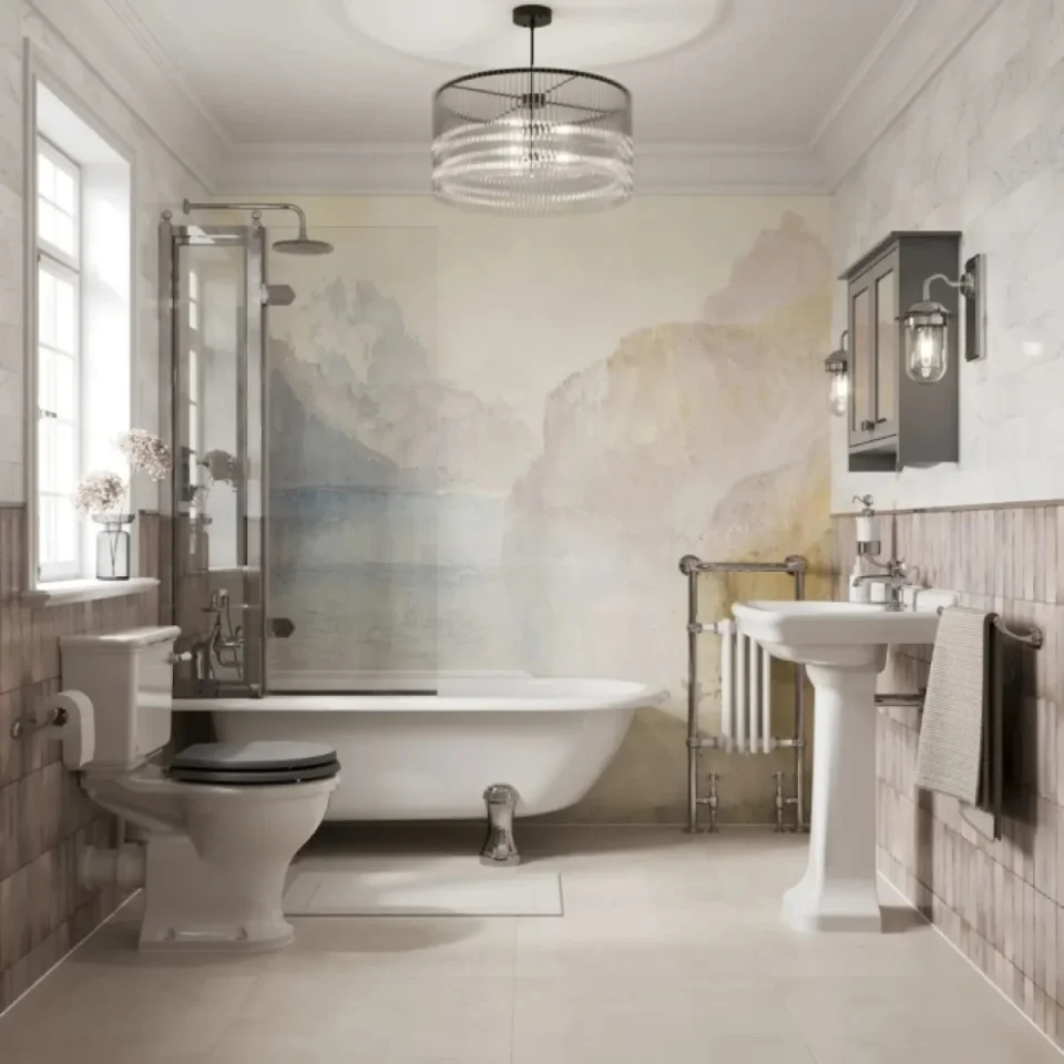 Burlington Guild Closed Coupled Pan White detail view - Image 7