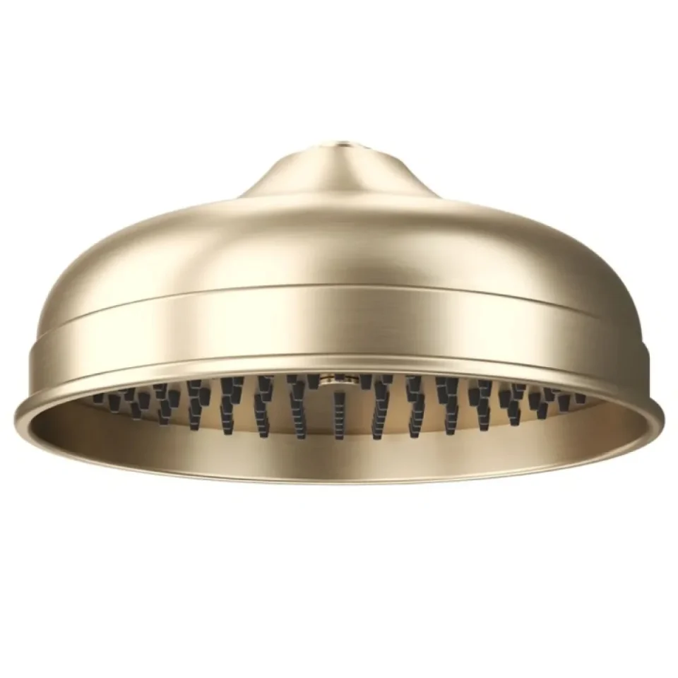 Crosswater Belgravia Shower Head 200mm Easy Clean Brushed Brass detail view - Image 5