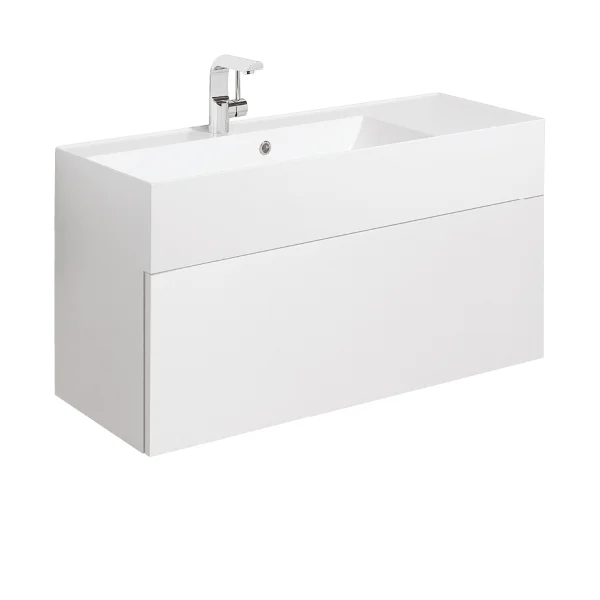 Crosswater Bauhaus Elite Square Vanity Unit Basin with Overflow White
