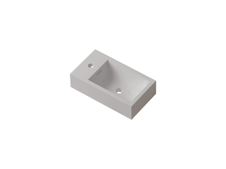 Faeber Mitre Cloakroom Basin 450mm Matt White - 1th - Left