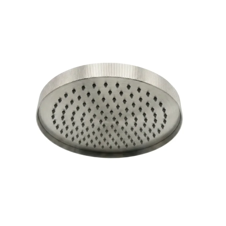 AVA Fluted 250mm Stainless Steel Shower Head - Brushed Stainless Steel product image - Image 1