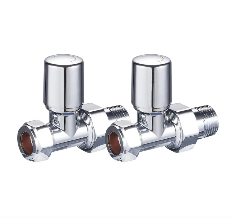 Ava Straight Radator Valve - Chrome