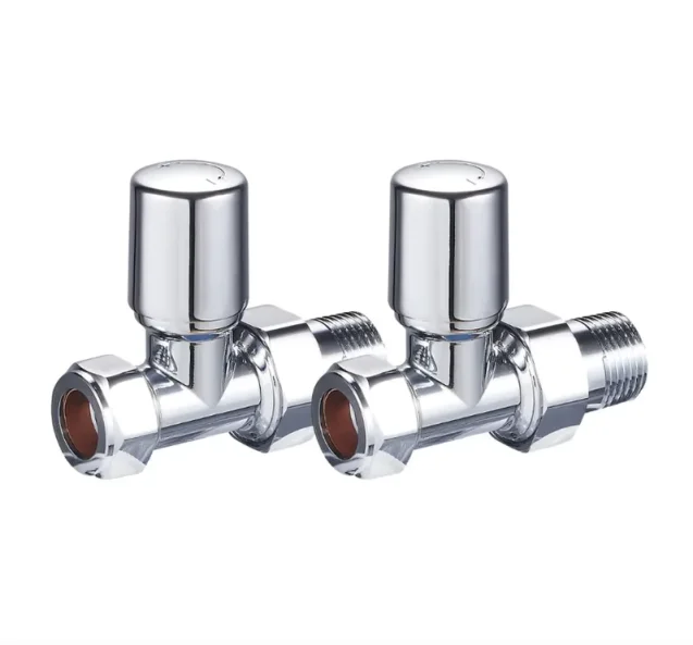 Ava Straight Radator Valve - Chrome product image - Image 1
