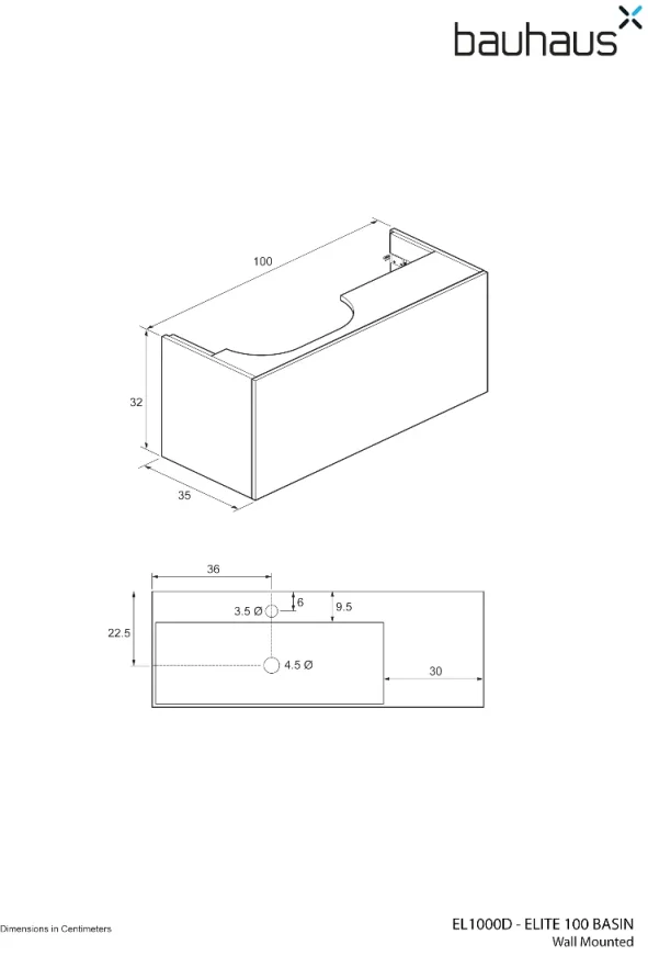 Crosswater Bauhaus Elite Square Vanity Unit Basin with Overflow White product image - Image 2