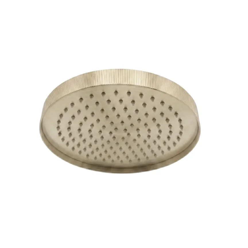 AVA Fluted 250mm Stainless Steel Shower Head - Brushed Brass product image - Image 1
