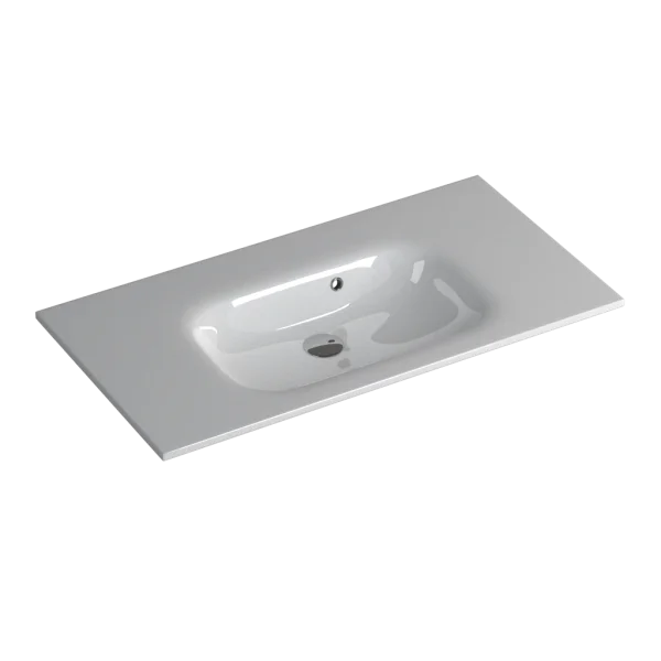 Faeber Silkstone Pearl 900mm Single Central Gloss Basin