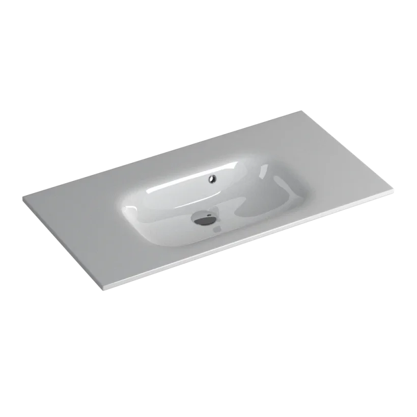 Faeber Silkstone Pearl 900mm Single Central Gloss Basin product image - Image 1