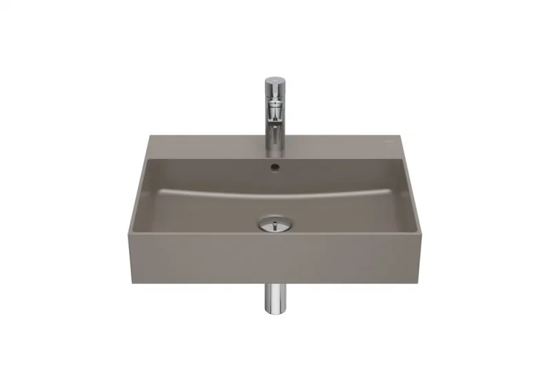 Roca Inspira 600mm FINECERAMIC® wall-hung or vanity vitreous china basin - coffee product image - Image 1