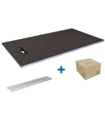 London Shower 1300x700mm Linea Level end Drain Wetroom tray product image - Image 1