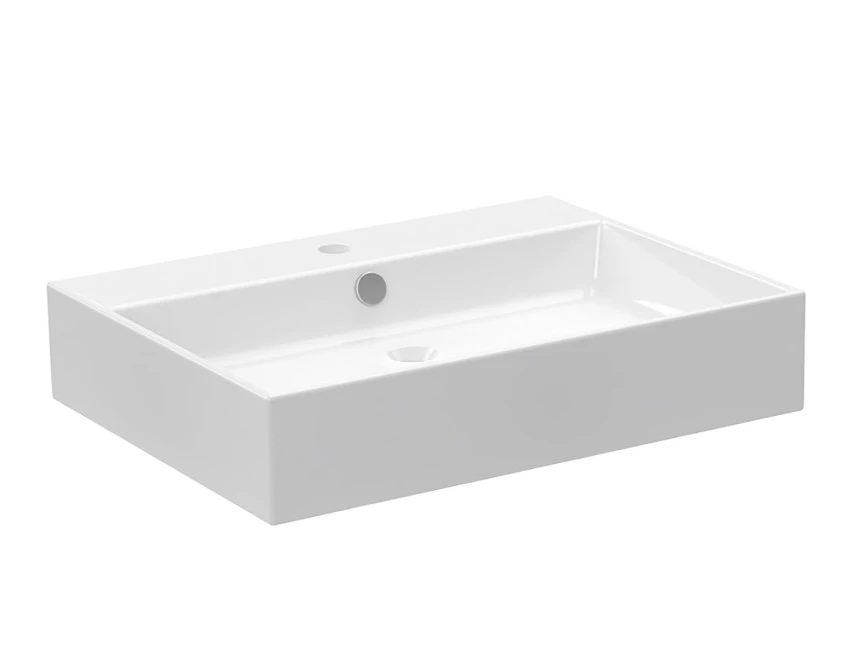 Calypso Memphis Ceramic Vanity Basin 600 Slim White
