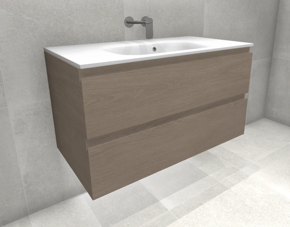 Faeber Mode 90 Basin Unit 2 Drawer Unit Grey Ash