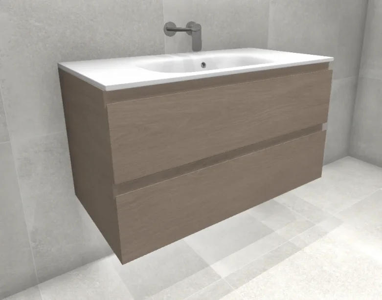Faeber Mode 90 Basin Unit 2 Drawer Unit Grey Ash product image - Image 1
