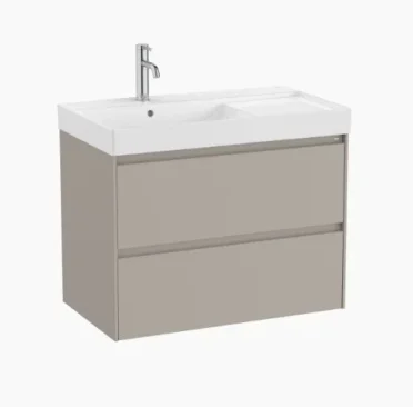 Roca Ona Vanity Unit 2 Drawer 800mm Lh - Matt Grey product image - Image 1