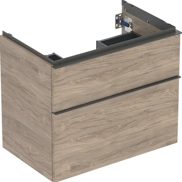Geberit Icon 75cm 2 Drawer Vanity Unit Hickory