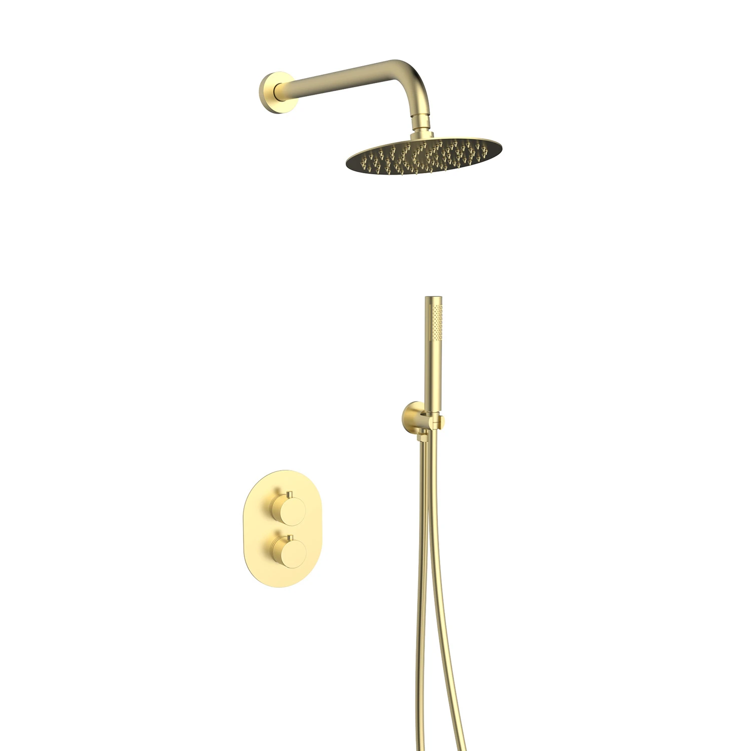 Frontline New Mineral Round Shower Pack Brush Brass