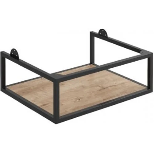 Scudo Black Frame With Dual Colour Shelf 60x48x20 Rustic Oak/grey Oak/matt White/ Matt Grey