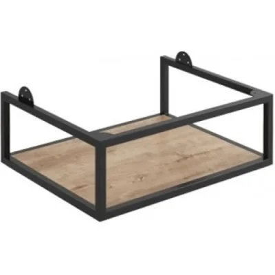 Scudo Black Frame With Dual Colour Shelf 60x48x20 Rustic Oak/grey Oak/matt White/ Matt Grey product image - Image 1