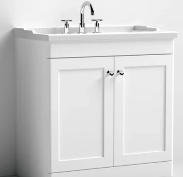 Nuie 800 F/s 2-door Unit & Basin 3th Satin White product image - Image 1
