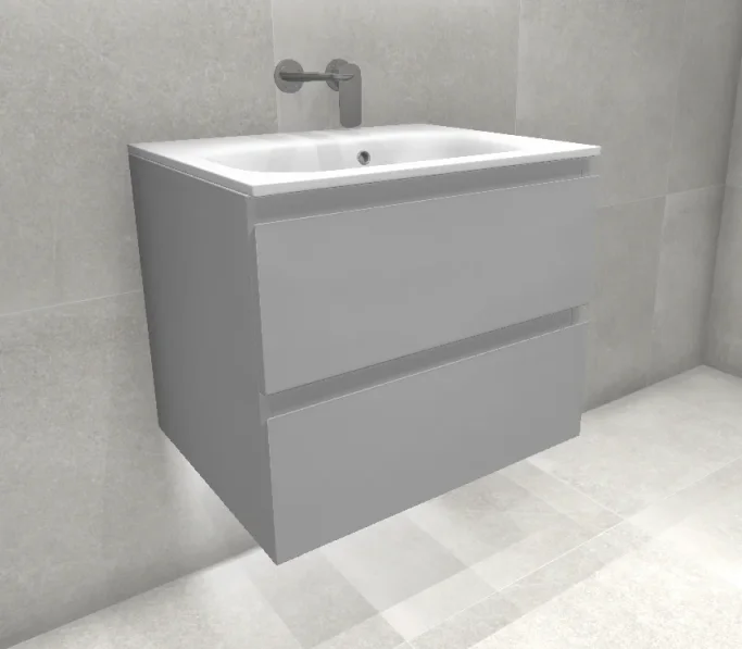 Faeber Mode 60 Basin Unit 2 Drawer Unit Ral 7047 Telegrey 4 Matt product image - Image 1