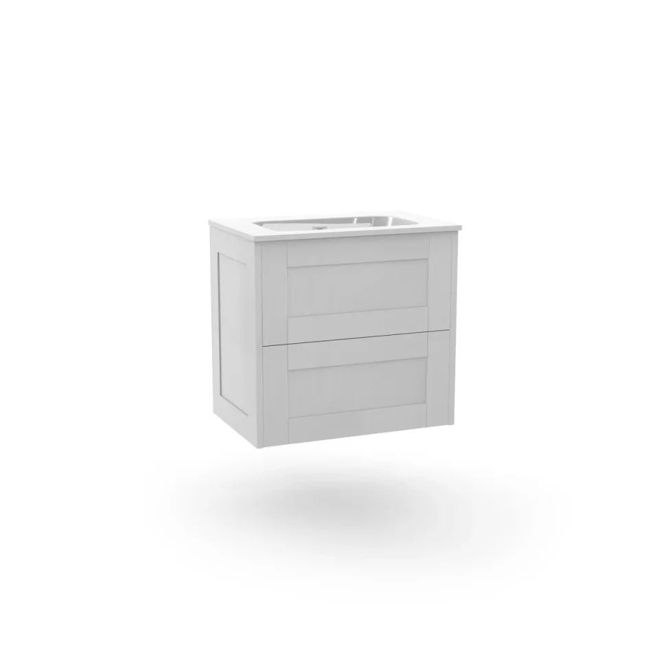 Calypso Chiltern 60cm 2 Drawer Vanity Unit Shaker Style - Contour Cashmere product image - Image 1