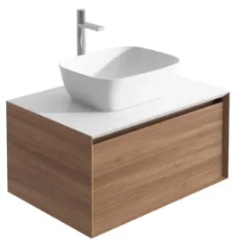 Cubico Soxy 600mm Wall Mounted Vanity Unit Natural Oak product image - Image 1