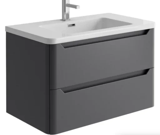 Cubico Eclipse Charcoal 800mm Wall Hung Vanity Unit product image - Image 1
