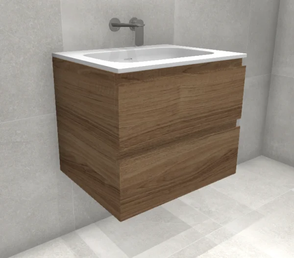 Faeber Mode 60 Basin Unit 2 Drawer Unit  Smooth Walnut