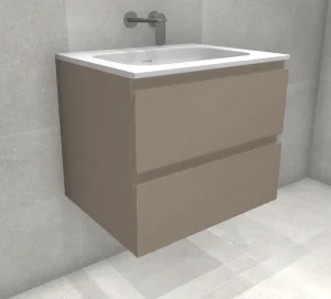 Faeber Mode 60 Basin Unit 2 Drawer Unit  Sand Linen