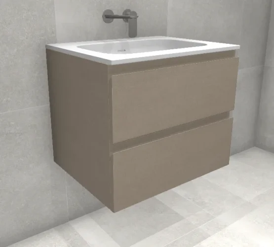 Faeber Mode 60 Basin Unit 2 Drawer Unit  Sand Linen product image - Image 1