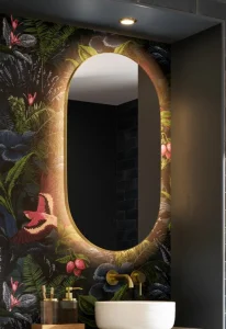 HIB Arcane Illuminated Frame Bathroom Mirror 40x80cm - Brushed Brass