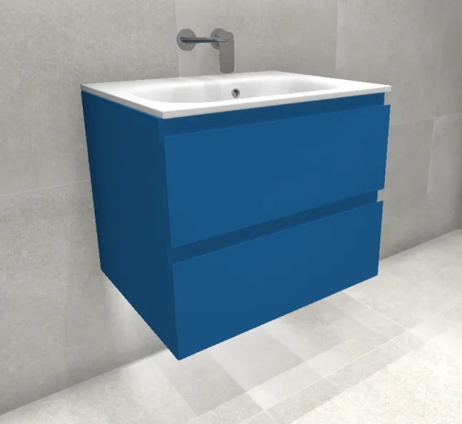 Faeber Mode 60 Basin Unit 2 Drawer Unit Ral 5015 Sky Blue Matt product image - Image 1
