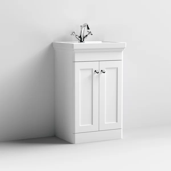 Nuie 500 F/s 2-door Unit & Basin 1th Satin White