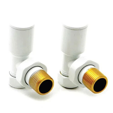 Reina Portland Angled White Radiator Valves
