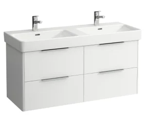 Laufen Base 1160x530hx440mm W/ 4 Drawers- White Matt 1200mm Double Basin Vanity Unit White Matt