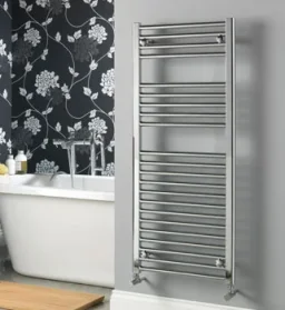Vogue Focus (Straight) Towel Radiator Heating Only - Chrome 1200X600 detail view - Image 2