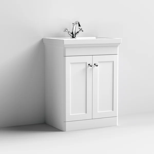 Nuie 600 F/s 2-door Unit & Basin 1th Satin White