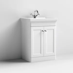 Nuie 600 F/s 2-door Unit & Basin 1th Satin White