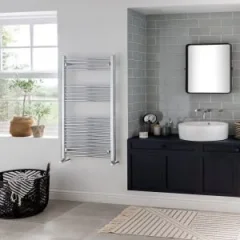 Vogue Axis Towel Radiator Heating Only - Chrome 800X500 product image - Image 1