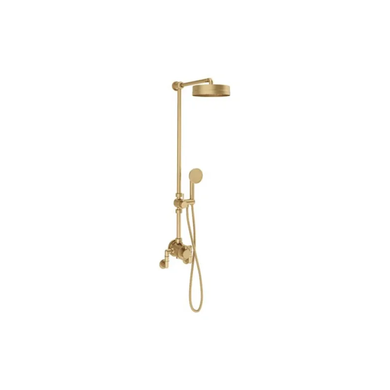 Crosswater MPRO Industrial Exposed Multi-function Shower With Handset Slider Unlacquered Brushed Brass product image - Image 1