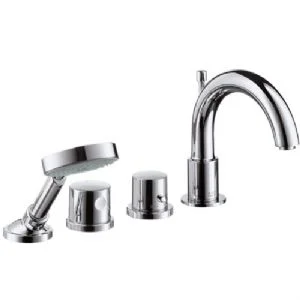 Axor Hansgrohe Uno 4 Hole Deck Mounted Thermostatic Bath Shower Mixer Tap Chrome