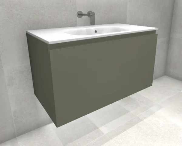 Faeber Mode 90 Basin Unit 1 Drawer Ral 7030 Stone Grey Matt