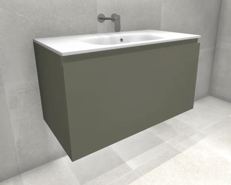 Faeber Mode 90 Basin Unit 1 Drawer Ral 7030 Stone Grey Matt product image - Image 1