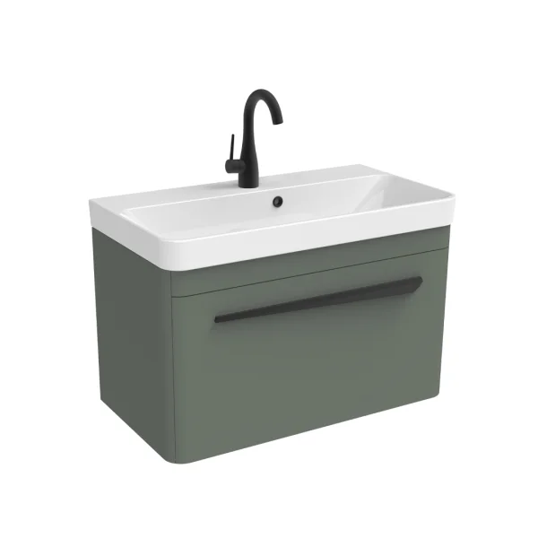 Saneux Hyde 70cm 1 Drawer Wall Mounted Unit - Matte Sage